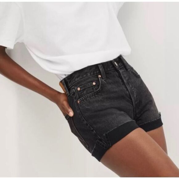 Aritzia Denim Forum The Farrah Short in Black Size 28 - Picture 1 of 8